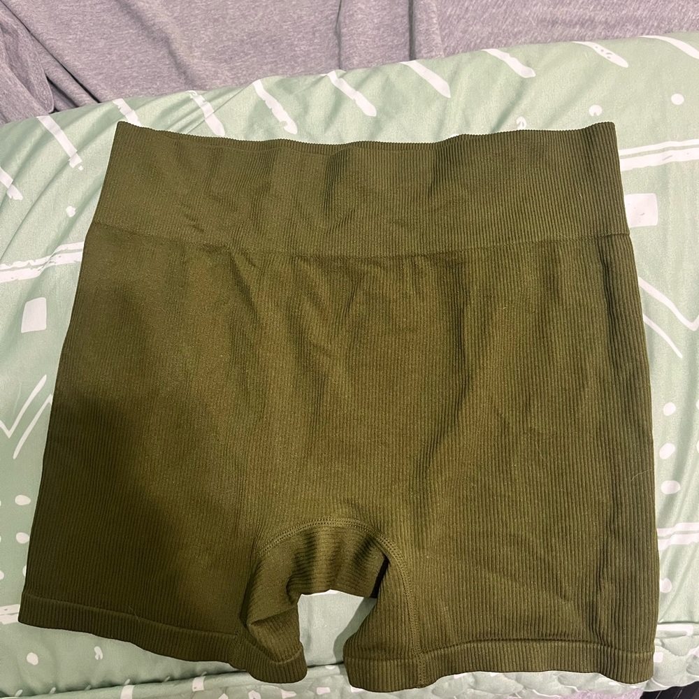 Wild Fable Olive Ribbed Shorts